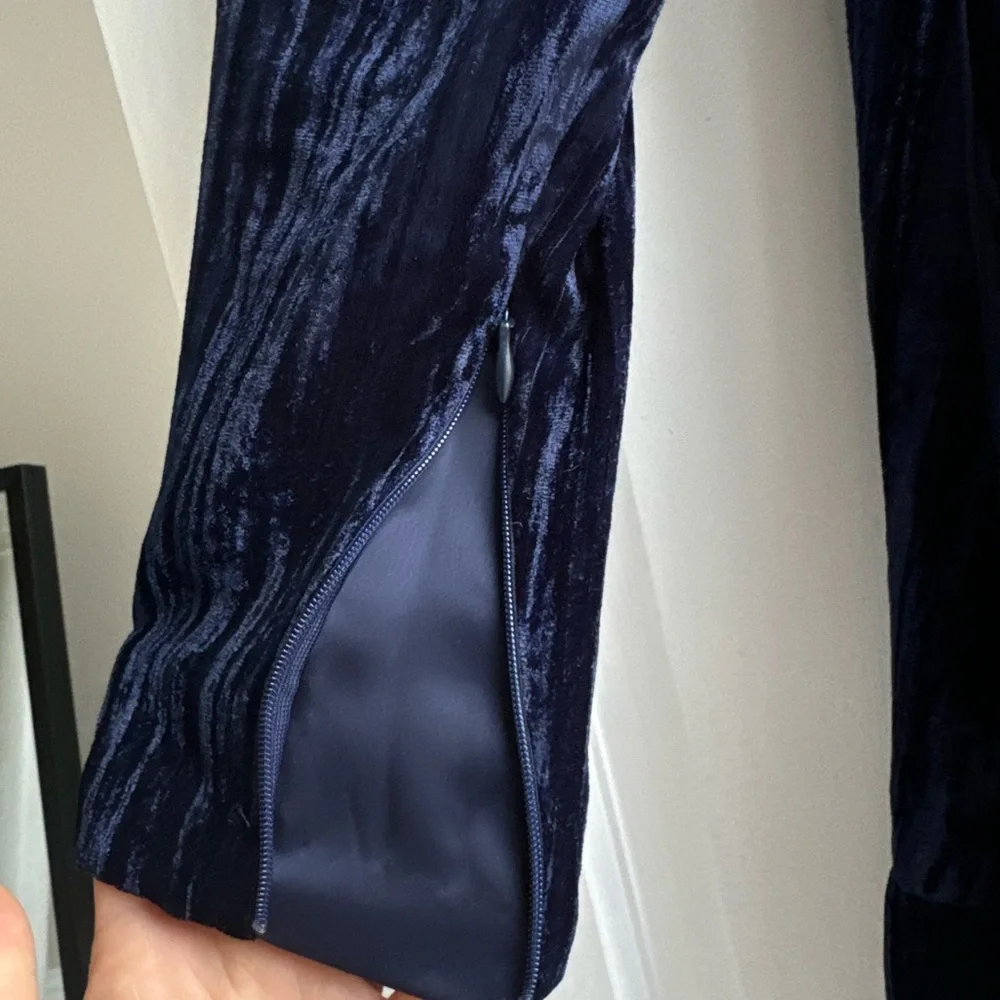 Me+EM midi Maxi Dress Elegant Navy Velvet Maxi Dress MSRP $450 - Picture 6 of 11